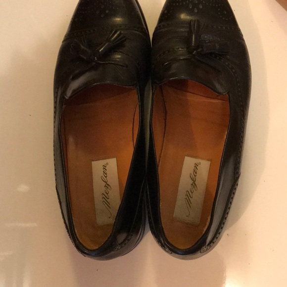 Mezlan black leather tassel loafers men’s 9 - Picture 5 of 6